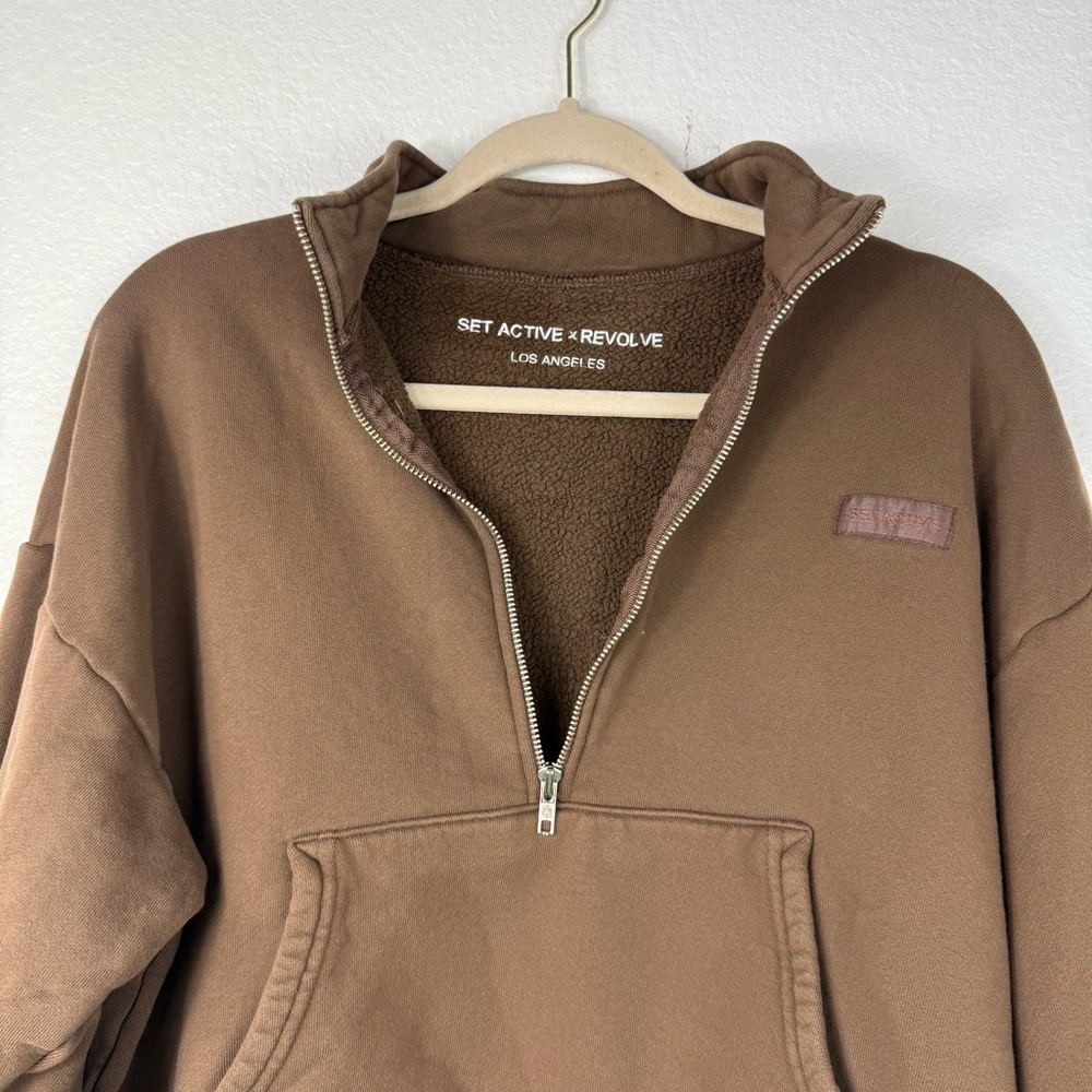 SET Active Chocolate Brown Half-Zip Sweatshirt - Picture 3 of 10
